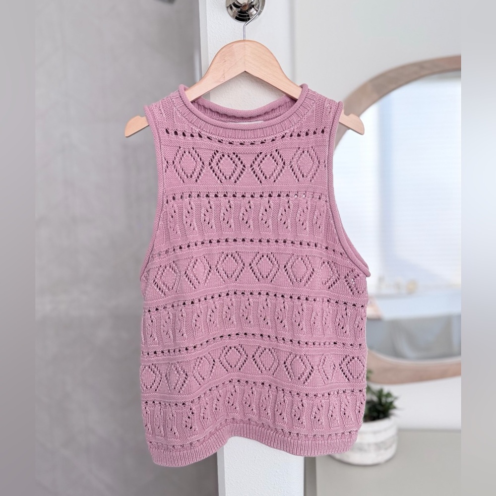 Nation LTD Lina Pointelle Top In Lilac - S